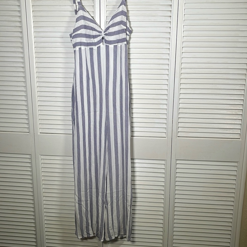Lira, Caya Jumpsuit, white and blue, size: L.